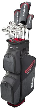 Wilson Senior Profile Complete Golf Set with Cart Bag - Right Hand, Senior, Red/Black/Silver