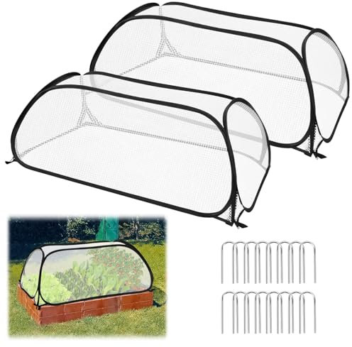 BlyeMichdi Piccola Serra per Verdure, 114x56x41CM, Freddi per Pomodori e Verdure, Mini Serra Pop-Up, Serra da Giardino in Acciaio e Plastica per Aiuole, Verdura, Fiori, Frutta, Giardino