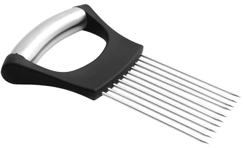 Soporte de Cebolla de Acero Inoxidable, Agujas de Cebolla, Cortador de Cebolla Multifuncional para Rebanar y Trocear Carne, Verduras, Frutas y Más