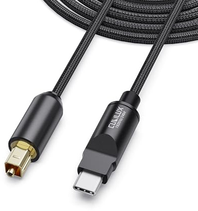 Cubilux Cavo Audio Ottico USB C a TOSLINK [192KHz/24bit], Convertitore Digitale SPDIF Unidirezionale, Trasmettitore Audio per MacBook, Laptop e PC, Non Compatibile con TV o Console da Gioco, 6.6 ft/2m