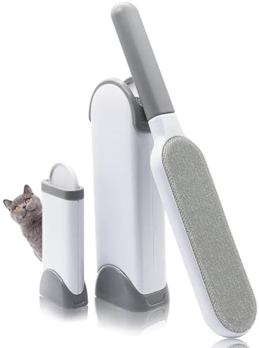 YUVKIN Cepillo Quitapelusas Doble Cara Autolimpiante Reutilizable para Eliminar Pelos de Mascotas y Pelusas en Ropa y Muebles (Fácil de Limpiar)