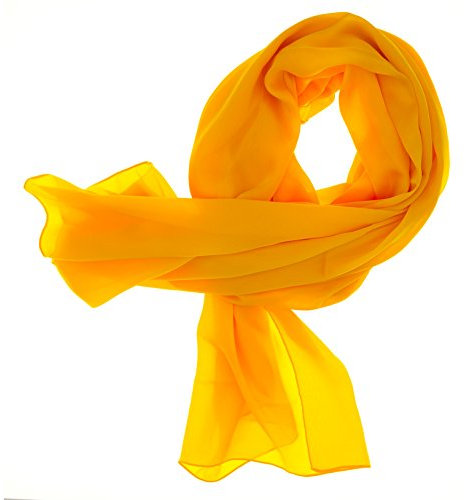DOLCE ABBRACCIO by RiemTEX ® Schal Damen LADY SUNSHINE Seidentuch Tücher mit hohem Seidenanteil Pashmina Stola Tuch Halstuch in sonnigem Gelb Kopftuch Damen Seidenschal Elegante Schals (Sonnengelb)