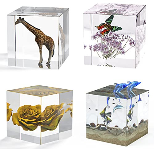 FineInno Stampi Resina Quadrati, Stampo Silicone Cubo Stampi Candela Sapone Stampi in Resina Epossidica Artigianale per DIY Gioielli, Decorazioni per La Casa