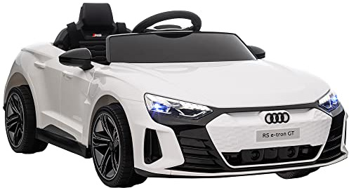HOMCOM Audi RS e-tron GT Licensed Electric Car for Kids 12V Music White
