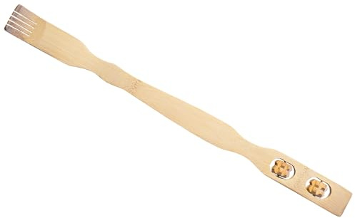 Chinchilla® Eco Ryggskrapa med massagerullar | Avslappning och välbefinnande för ryggen | 100% naturlig bambu | Lätt, miljövänlig och hållbar | 46 cm längd