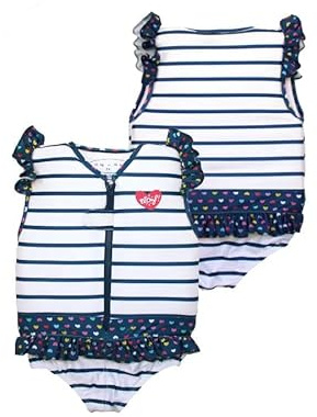 Girls' Floating Swimsuit: Blue Heart, Size 6 (21/24 kg) / Single