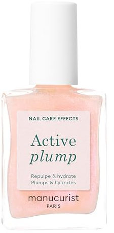 Manucurist Active Plump Vernis à Ongles Soin Hydratant Ongles Repulpant Bio-Sourcé au Collagène - Vernis a Ongle Fini Rose Nacré pour un Bombé Naturel - Soin Ongles Abimes - Fortifiant Ongles - Vegan