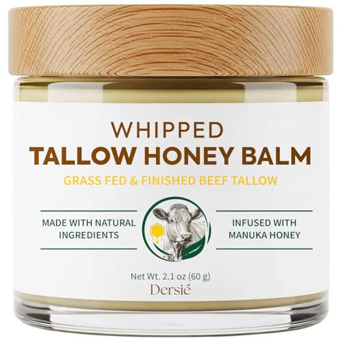 Dersie Cream with Magnesium and Tallow (2.1 Ounce (Pack of 1), Honey, Tallow Honey Balm)