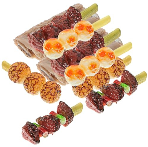 Milisten 10 PièCes Brochettes Barbecue Jouet Enfants Fausse Nourriture pour Barbecue Accessoires Jeu Cuisine Simulation Aliment Grillé DéCoration RéAliste