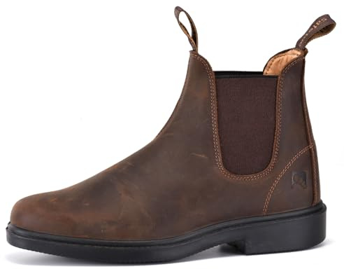 SAFETOE Work Chelsea Boots for Men - 8316 Slip On Soft Toe Nubuck Cow Leather Upper Lamb Skin Lining Mens Free Socks