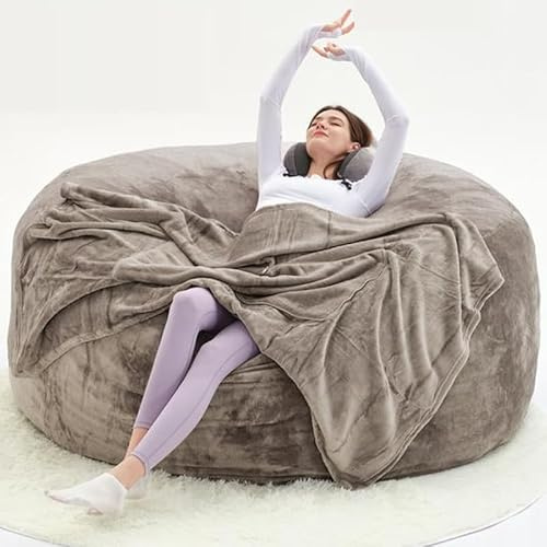 Générique Fauteuil Pouf Adulte,Bubble Sofa,Gros Pouf geant XXL, Doux et Confortable démontable Facile à Nettoyer, adapté à la Chambre à Coucher, dortoir Chaise de Lecture (Khaki, 150 cm（XL）)
