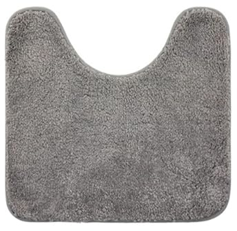 Wc Vorleger, Wc Teppich Mit Ausschnitt, Toiletten Teppich, Graue U-Förmige rutschfeste Toilettenmatte, 50 X 40 cm, für Badezimmer und Freistehende Toiletten, für Familien Mit Kindern Und Senioren