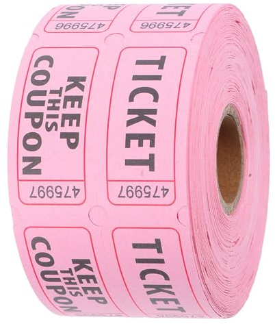 ERINGOGO Tickets de Jeu Double Rouleau Rose pour Événements Loterie Tirages et Récompenses Festives