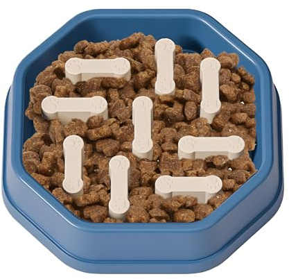 Dog Bowl - Anti Choking Pet Dish, Non Slip Design and Fun Maze Pattern, Promotes Healthy Eating for Dogs Puppies Cats, Perfect for Water and Food Feeding, Pet Feeding Bowl, 7.87x7.87x1.77 Inches