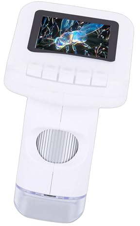 Akozon Microscopio Electrónico Portátil 120-1200X Microscopio de Mano para Estudiantes Experimentos Científicos