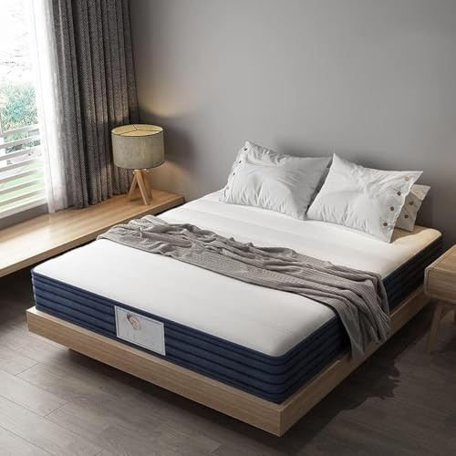Ressorts Matelas 140x190 | Epaisseur 22CM | Matelas 2 Personnes | Fermeté Moyenne | Mousse et Ressorts Haute Résilience Respirant | 7 Zones | Sommeil Confortable