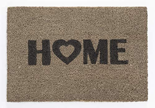 andiamo Fußmatte Home Heart Kokos hellgrau 40 x 60 cm Fußmatten Schmutzmatte
