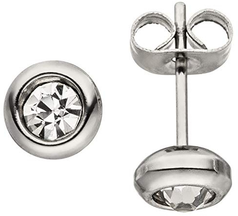 Jobo Damen-Ohrstecker aus Edelstahl mit 2 Zirkonia
