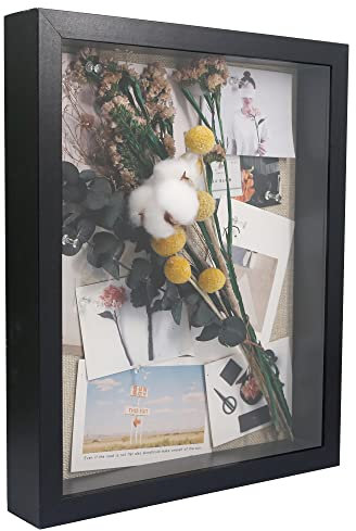 GraduatePro 3D bilderrahmen 30x40 zum befüllen groß schaukasten Wand für Schwarz Objektrahmen Hochzeit Box Deko Oder Schreibtisch