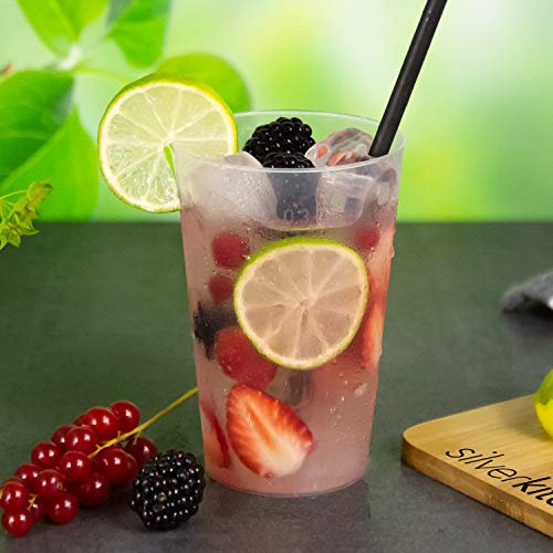 Silverkitchen 25 Trinkbecher 300ml - bruchsichere Mehrwegbecher wiederverwendbar Cocktail Becher Longdrinkgläser transparent aus PP Plastik Made In Germany