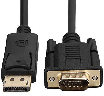 DAUERHAFT Cable DisplayPort a VGA DisplayPort DP a VGA adaptador de cable DisplayPort a HDMI para ordenador 1080p cable de 1,8 m