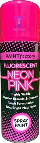 Spray Paint Aerosol Primer Matt Gloss Metallic Chalk Glitter Wood Metal Plastic (Neon Pink)