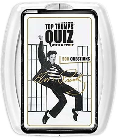 Top Trumps Elvis Presley Quiz Trivia Game English Edition, 500 questions sur votre musicien préféré, comment connaissez-vous bien le roi du Rock n Roll, jeu de questionnaires amusant pour 2 joueurs