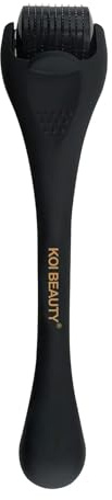 Koi Beauty Derma Roller Titanium Microneedle Roller, 540 Microneedling Roller for Men Women Face Scalp, Beard Roller for Men, Premium Micro Needling Roller Matte Black