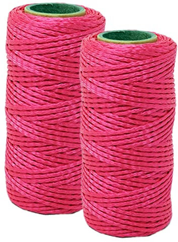 Dapetz ® Builders Building Nylon Brick Line 70M Measuring Masonry Rope String Line Abrasion & Alkali Resistant for Building, Groundwork & Gardening 2PCS Pink