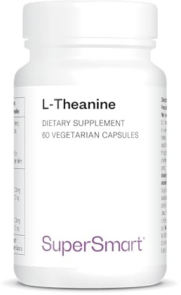 L-Theanine - Aiuta a Promuovere uno Stato di Relax Senza Sonnolenza - Contribuisce a Migliorare l'Attenzione e la Concentrazione - L-teanina Brevettata - Vegano - Senza Glutine - SuperSmart