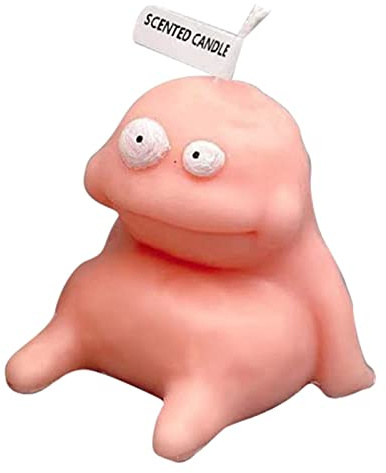 Tecknad Ljus Doftande Lera Man-formad Ljus Tecknad Figur Ljus Roligt Fult Sött Ljus För Souvenirer Party Hem Kök(Rosa)