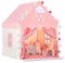 Girls Play Tents for Kids Toys, Large Fairy Children Playhouse for Toddlers Princess Tent, Infant Birthday Gifts for Baby Indoor & Outdoor Play Games, Pink (Girl Tent with Mat)