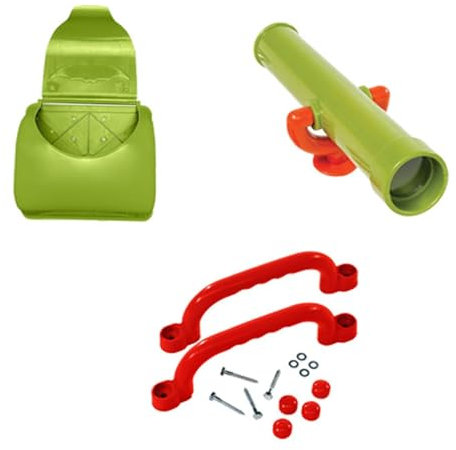 Outdoor Treehouse Accessories Outdoor Swing Set Mailbox and Telescope Playground Pirate Telescope Playset for Kids Boys Girls, Green
