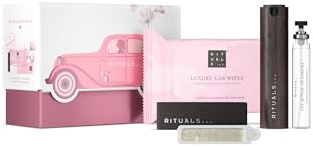 RITUALS The Ritual of Sakura Car Perfume Gift Set – Al suo interno: profumo per auto, salviette, 2 profumatori auto ricaricabili e un supporto in legno riutilizzabile