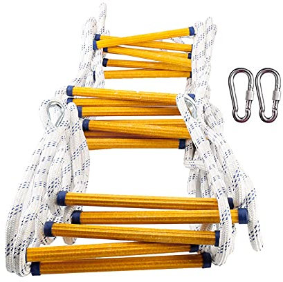 TLTDSMYF Échelle de Corde, échelle de sécurité, échelle de Corde d'évacuation Échelles de Secours en Cas d'incendie Échelle de Corde de sécurité Souple à déploiement rapide/12 m