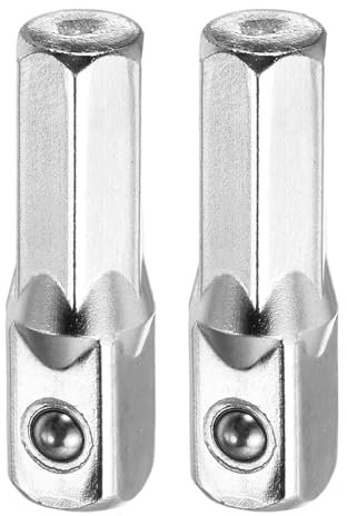 sourcing map 2pcs 1/4 Socket Adapter Cr-V Drill Bit Square Adapter 1 Length Impact Grade with Magnetic Tip 1/4 Hex Shank for Power Drills Screwdrivers