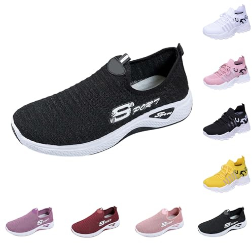 Cordones Zapatillas Deporte,Zapatillas Fascitis Plantar,Orthopedic Sneakers, Zapatos Ortopédicos de Moda con Plataforma Elástica de Malla para Caminar, Correr, Trabajar