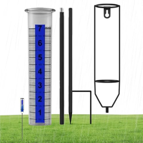 Rain Gauge Outdoor | Water Gauge With Stake for Rain,Accurate Rainwater Measuring Meter for Terraces Deck Lawn Fence Yard Farm