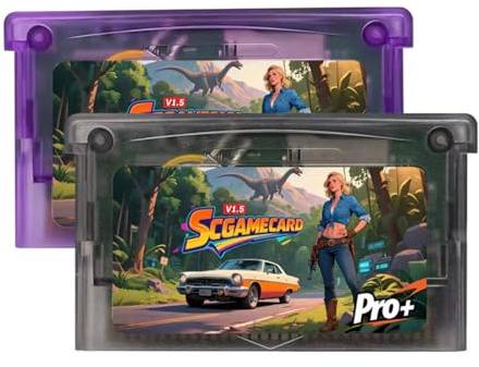 COVOZAMA SCFW V1.5 Flash Game Cartridge for Game Boy Advance GBA/GBC/GB/NES, 1000+ Games Support, RTC Real Time Clock, MiniSD Up to 32GB, Includes 8GB TF Card & Adapter (Purple)