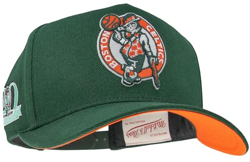 Mitchell & Ness Gorra de béisbol NBA Verde Naranja | Pro Crown Fit | con cierre ajustable Snapback, Talla única