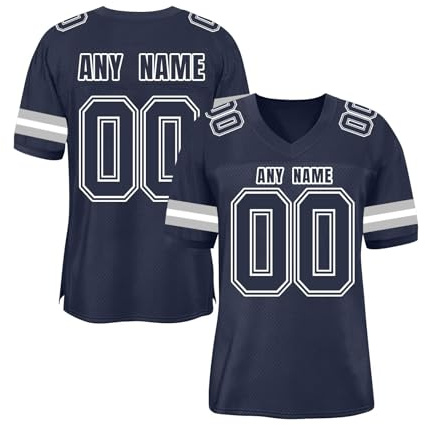 Custom American Football Jersey for Men Women Youth Personalised Athletic Sport T-Shirt with Name Number Team Short Sleeves Breathable and Lightweight Practice Jersey