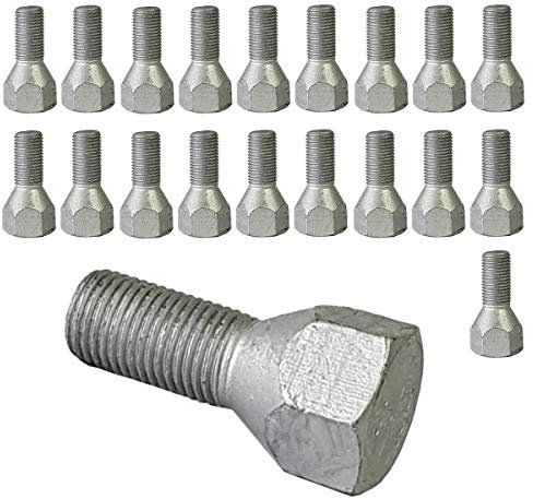 20 Radschrauben Radbolzen für Stahlfelgen M12 x 1,25 22mm Kegelbund 60° kompatibel mit Fiat, Alfa Romeo, Lancia