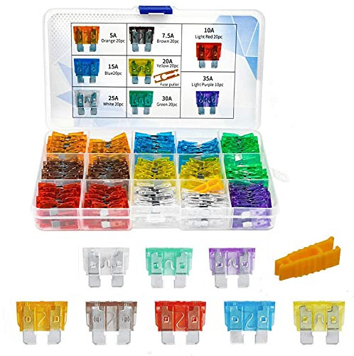 AHL 150 Stück Standard sicherungen kfz flachsicherung kfz auto sicherheit auto sicherungen set 5A 7.5A 10A 15A 20A 25A 30A 35A mit 1 Sicherungszieher