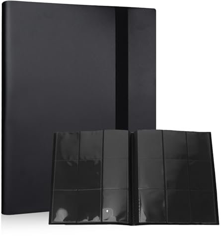 Raccoglitore per carte collezionabili, porta carte da collezione, 360 carte, album raccoglitore per carte da collezione, colore: Nero