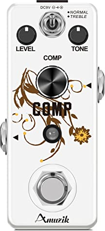 Amuzik Guitar Compressor Pedal - Ultimate Comp Guitar Effects with True Bypass