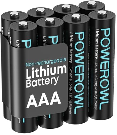 POWEROWL Lithium Batteries AAA High Capacity Long Lasting, 1.5V Triple A Battery for High-Tech Devices - 8 Pack 【Non-Rechargeable】