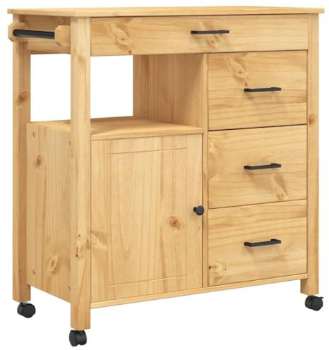 vidaXL Kitchen Trolley Monza 33.1x15.7x34.8 Solid Wood Pine
