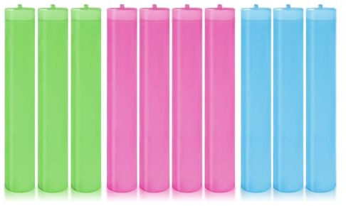Anstore 10 cubetti di ghiaccio riutilizzabili, congelamento rapido, riutilizzabili, paletti di ghiaccio in plastica colorati, adatti per whisky, bevande, succo, vino, caffè