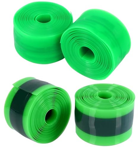 GIONAR 4 Stück Pannenschutzband Fahrrad, TPU Fahrrad Reifen Schlauch Protector Kompatibel mit Mountainbike 20/24/26/27/29 Zoll (Grün und Dunkelgrün 3.4/3.8 * 230cm)