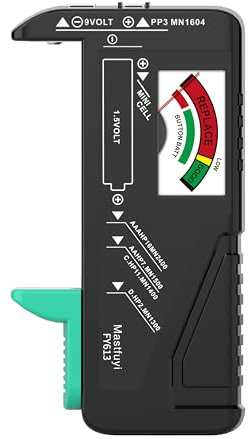 Batterietester, Universal-Batterieprüfer, kleiner Voltprüfer, kleiner Batterietester für 9V 1,5V AAA AA C D Knopfzellenbatterien für den Haushalt (benötigt keine Batterie zum Betrieb)